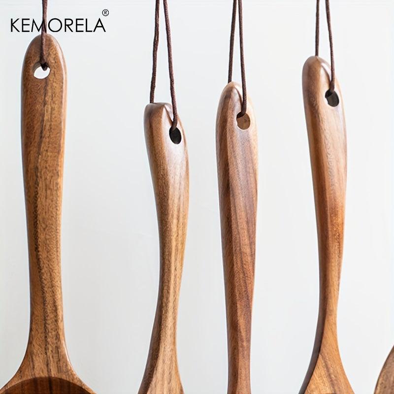8pcs Wooden Kitchen Utensils Set Spatula Turner Ladle Spoon Paddle Scoop Skimmer