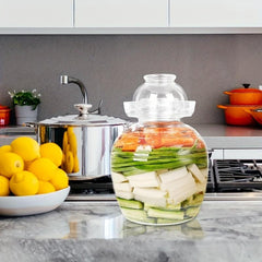 Glass Pickle Jar Fermentation Kit with Water Sealing Lid