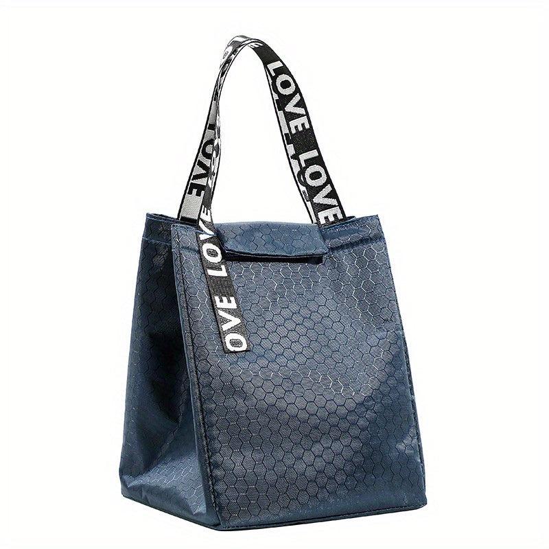 Honeycomb Pattern Bento Box Bag Insulated Aluminum Foil Tote for Lunches