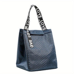 Honeycomb Pattern Bento Box Bag Insulated Aluminum Foil Tote for Lunches