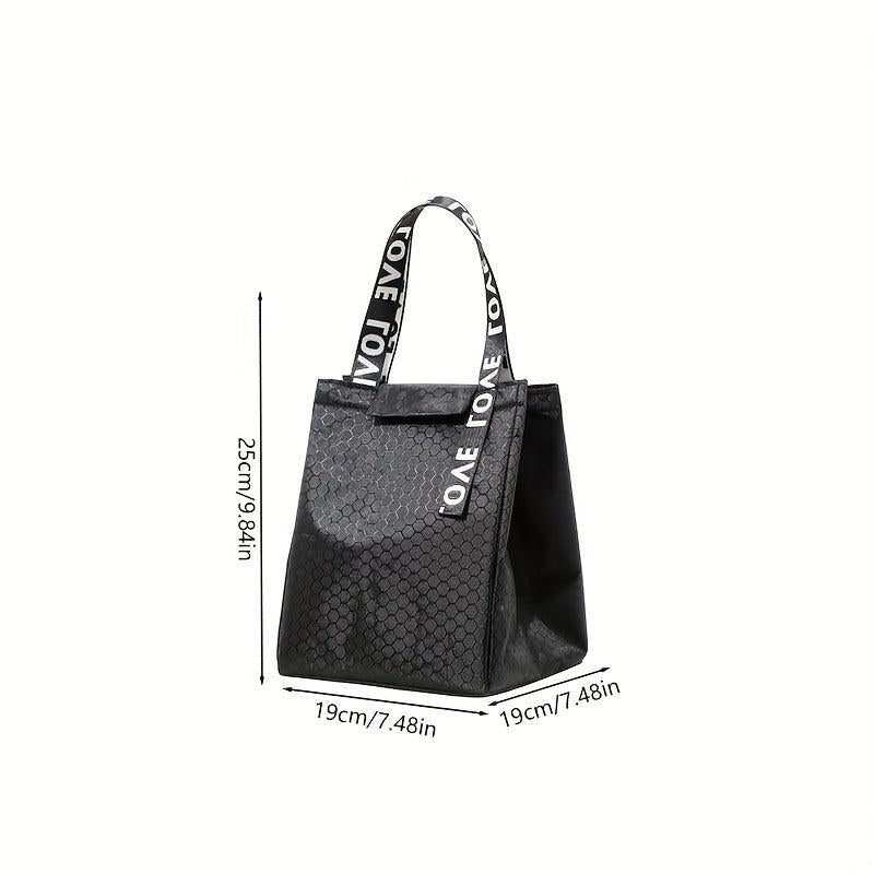 Honeycomb Pattern Bento Box Bag Insulated Aluminum Foil Tote for Lunches