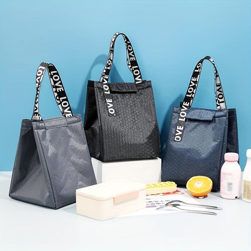 Honeycomb Pattern Bento Box Bag Insulated Aluminum Foil Tote for Lunches