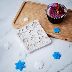 3D Snowflake Silicone Mold for Cake Cupcake Decoration Gray