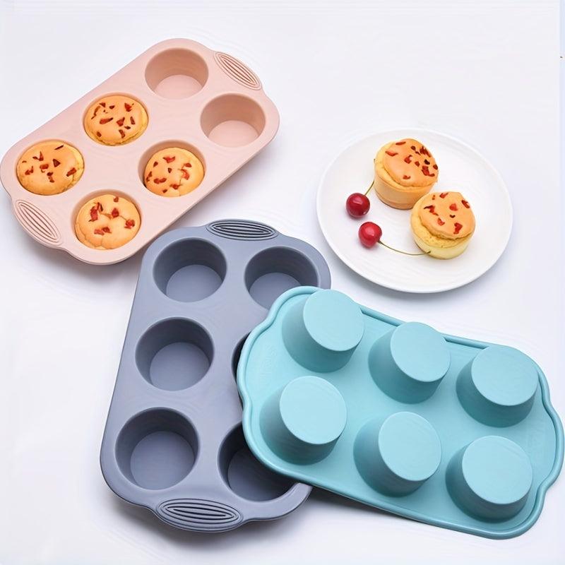 Non Stick Silicone Muffin Pan 6 Grids for Muffins Cupcakes Tarts Fat Bombs