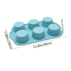 Non Stick Silicone Muffin Pan 6 Grids for Muffins Cupcakes Tarts Fat Bombs