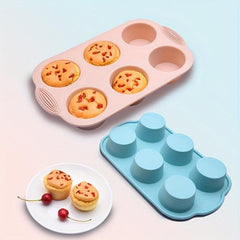 Non Stick Silicone Muffin Pan 6 Grids for Muffins Cupcakes Tarts Fat Bombs
