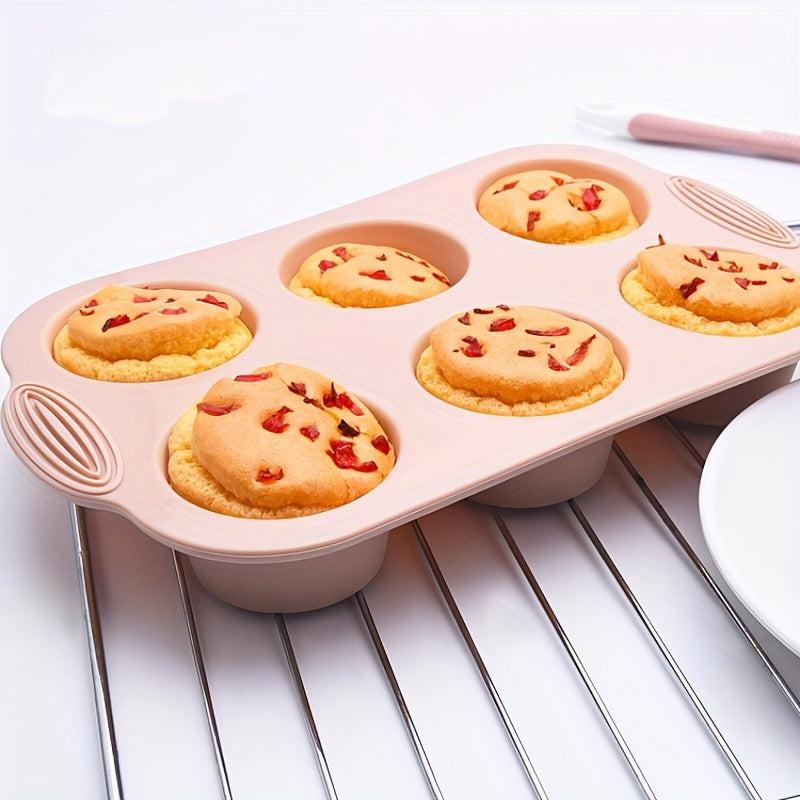 Non Stick Silicone Muffin Pan 6 Grids for Muffins Cupcakes Tarts Fat Bombs