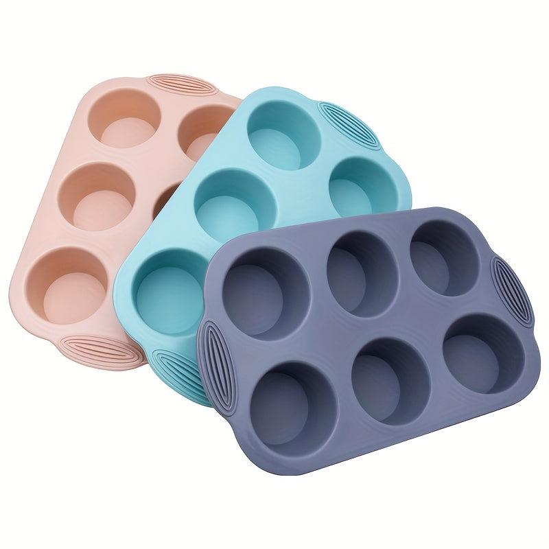 Non Stick Silicone Muffin Pan 6 Grids for Muffins Cupcakes Tarts Fat Bombs