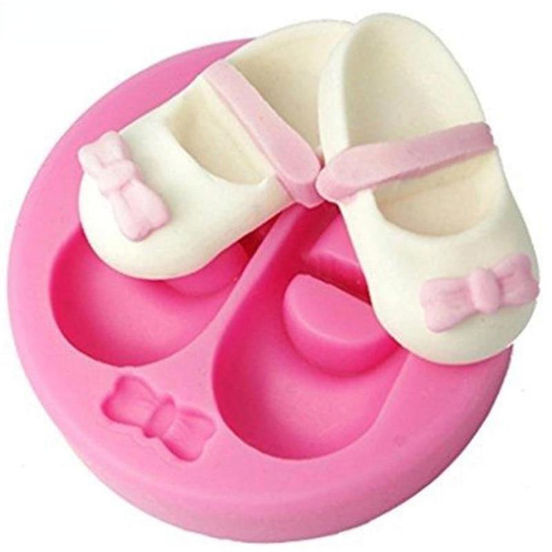 Silicone Cake Molds 3D Little Shoes Bow Chocolate Candy Mold Fondant Cake