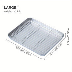2pcs Stainless Steel Baking Sheet with Cooling Rack - Ideal for Grilling