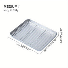 2pcs Stainless Steel Baking Sheet with Cooling Rack - Ideal for Grilling
