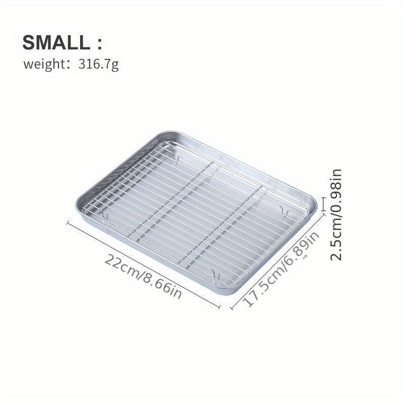 2pcs Stainless Steel Baking Sheet with Cooling Rack - Ideal for Grilling