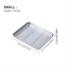 2pcs Stainless Steel Baking Sheet with Cooling Rack - Ideal for Grilling