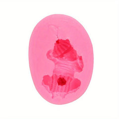1pc Silicone Mold 3D Silicone Mold Dressed Bunny Chocolate Fondant Cake Decorati
