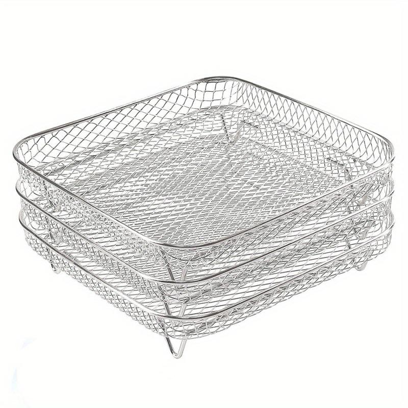 3 Tier Air Fryer Rack 304 Stainless Steel Stackable Dehydrator Racks