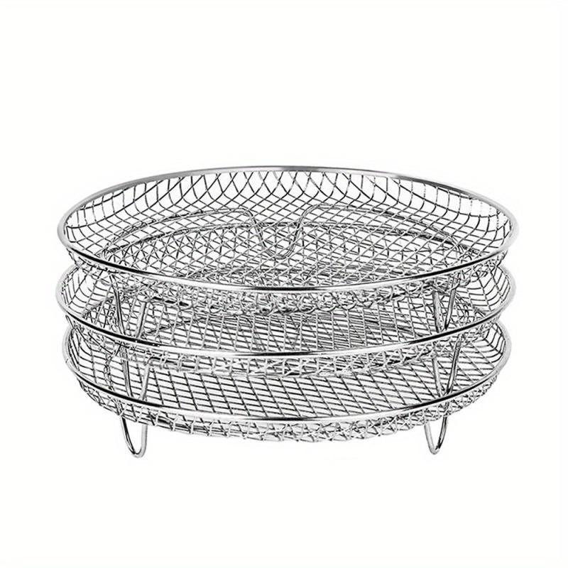 3 Tier Air Fryer Rack 304 Stainless Steel Stackable Dehydrator Racks