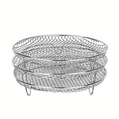 3 Tier Air Fryer Rack 304 Stainless Steel Stackable Dehydrator Racks