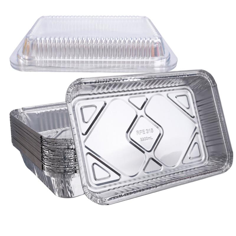 20pcs Durable Alloy Disposable Baking Cooking Pan 12x8x1.9 inches