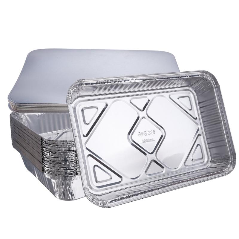 20pcs Durable Alloy Disposable Baking Cooking Pan 12x8x1.9 inches