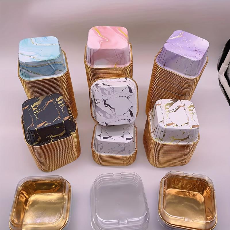 50pcs Foil Cupcake Cake Baking Cup Cupcake Moulds Paper Mousse Cup
