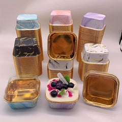 50pcs Foil Cupcake Cake Baking Cup Cupcake Moulds Paper Mousse Cup