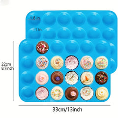 Silicone Muffin Pan 33x22cm 24-Cavity Cupcake Baking Mold Kitchen Gadgets