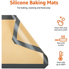 2pcs Silicone Baking Mats Non Stick Reusable Heat Resistant Fibreglass Oven Line