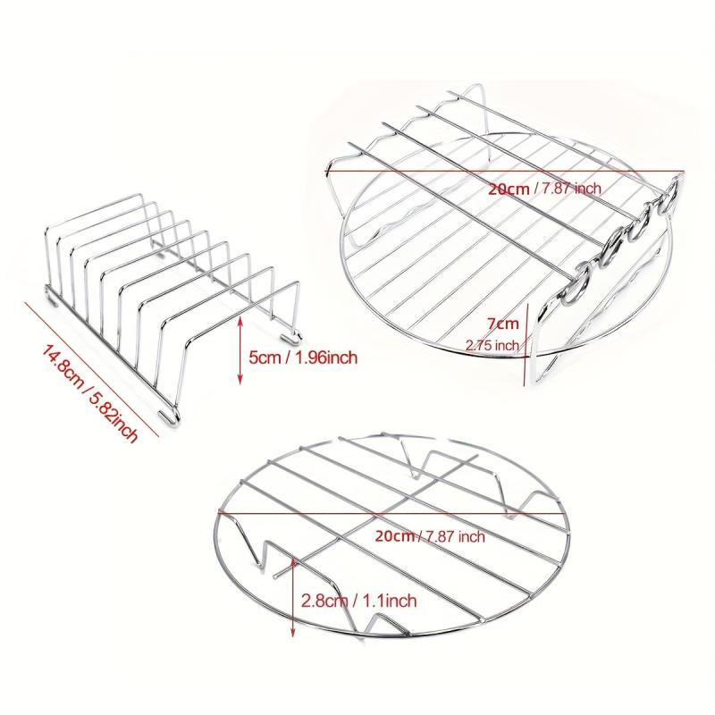 Stainless Steel Air Fryer Rack Accessories 20 Multipurpose Double Layer Rack