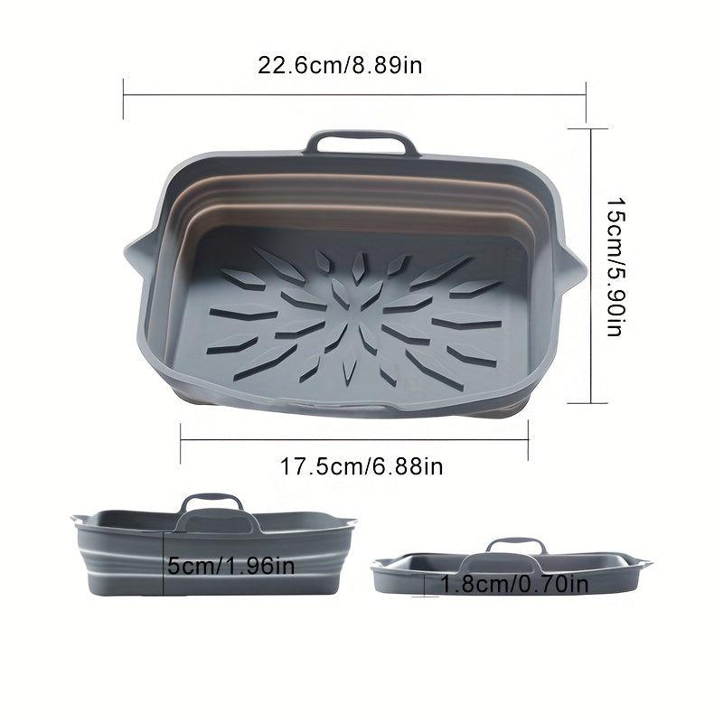 2pcs Rectangular Air Fryer Liners 17 48cmx14 Foldable Silicone Tray