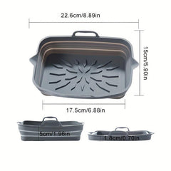 2pcs Rectangular Air Fryer Liners 17 48cmx14 Foldable Silicone Tray