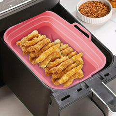 2pcs Rectangular Air Fryer Liners 17 48cmx14 Foldable Silicone Tray