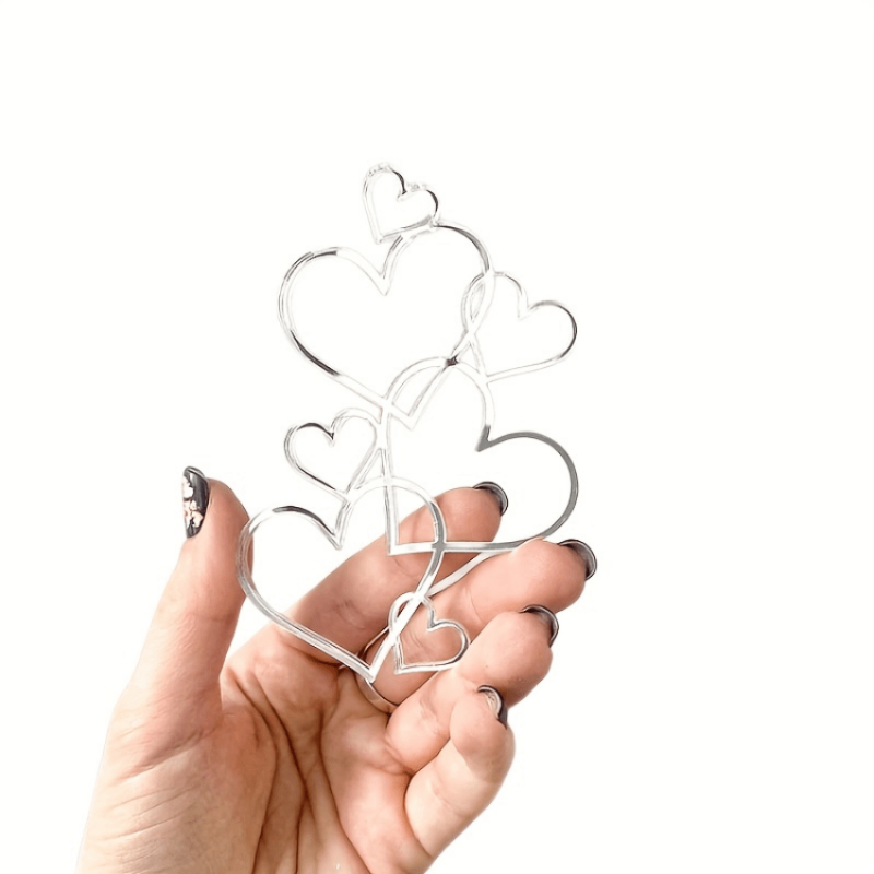 Heart Shaped Acrylic Cake Topper - Ideal for Weddings, Birthdays, and Parties