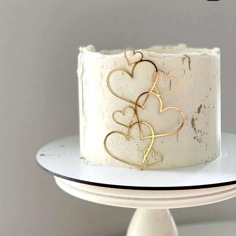 Heart Shaped Acrylic Cake Topper - Ideal for Weddings, Birthdays, and Parties