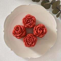 Rose Moon Cake Molds with 1 Mold and 4 Stamps DIY Hand Press Cookie Stamps