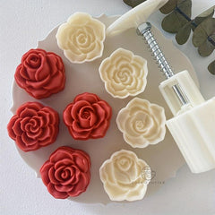 Rose Moon Cake Molds with 1 Mold and 4 Stamps DIY Hand Press Cookie Stamps