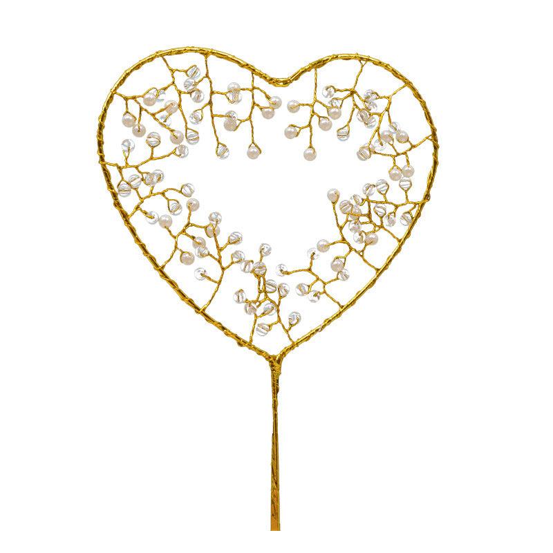 Elegant Pearl Crown Cake Topper for Weddings