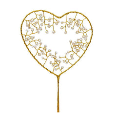 Elegant Pearl Crown Cake Topper for Weddings