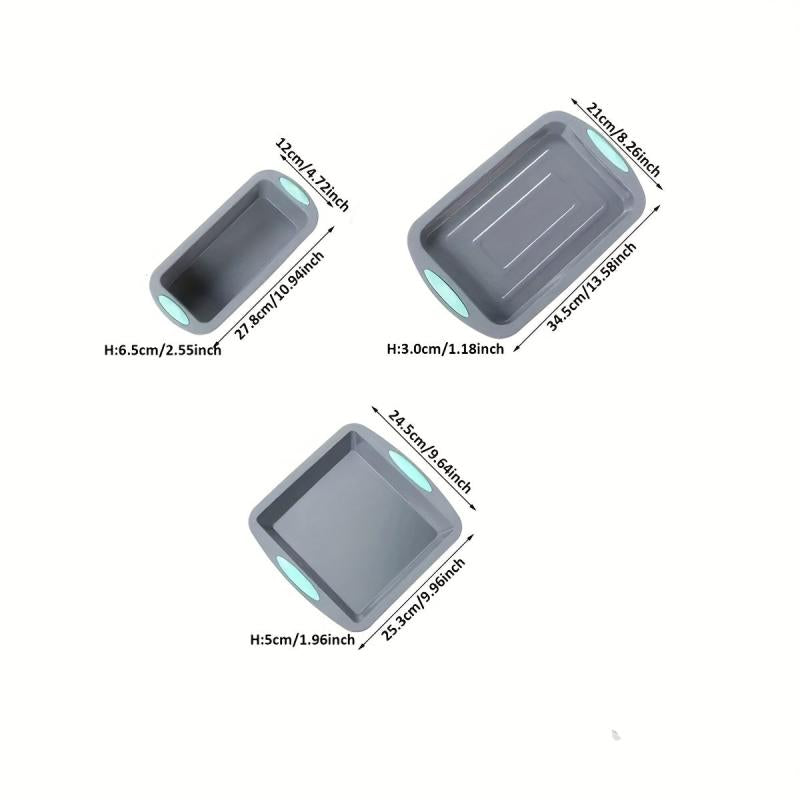 3pcs Silicone Baking Bread Pan Set 230 Heat Resistant Non Stick Baking Tools