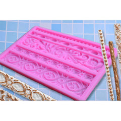 Baroque Scroll Silicone Mold for Cake Decorating and Candy Making