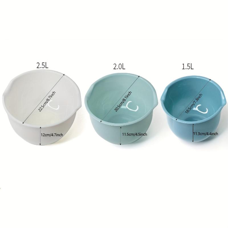 3pcs Plastic Mixing Bowls Set Kitchen Gadgets