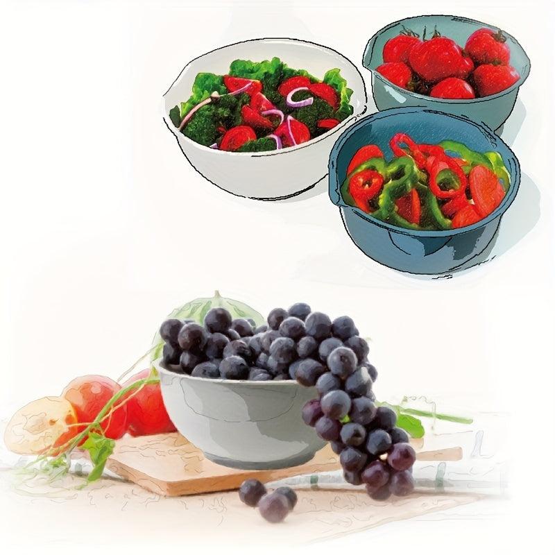 3pcs Plastic Mixing Bowls Set Kitchen Gadgets