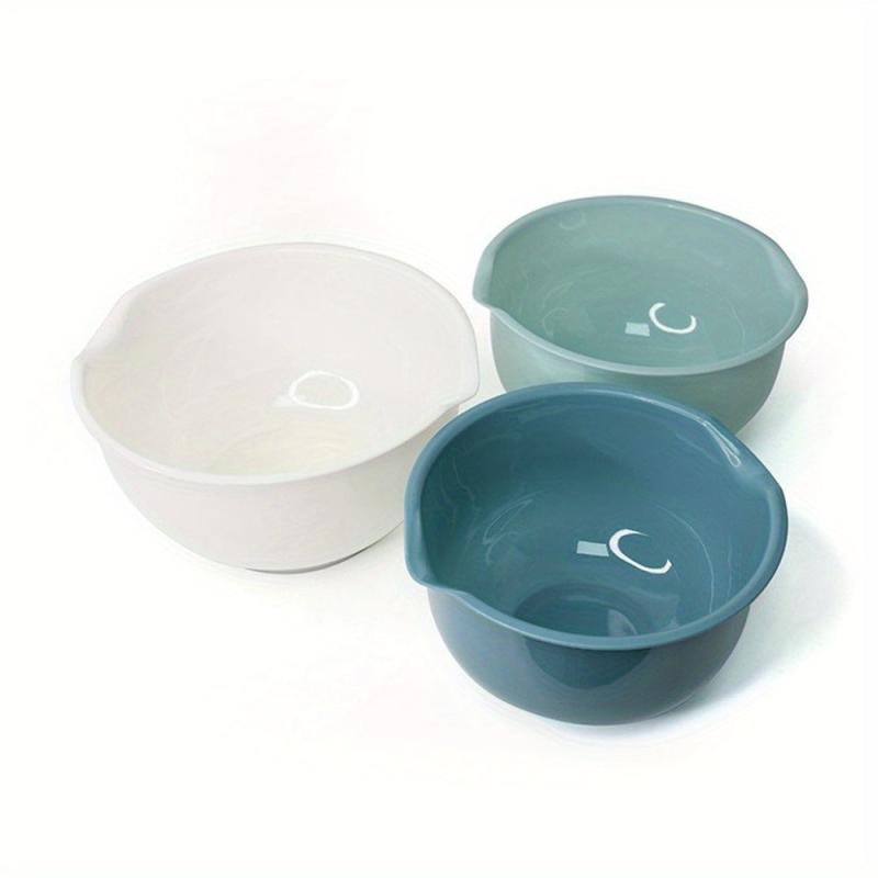 3pcs Plastic Mixing Bowls Set Kitchen Gadgets