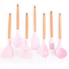7pcs Kitchen Utensils Set: Spatula, Turner, Ladle, Spoon, Brush, Spaghetti Serve