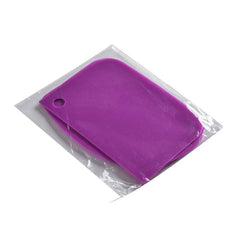 3pcs Cream Scraper Plastic Dough Scrapers Straight Curved Zigzag Edges