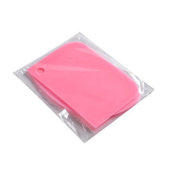 3pcs Cream Scraper Plastic Dough Scrapers Straight Curved Zigzag Edges