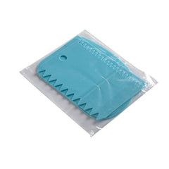 3pcs Cream Scraper Plastic Dough Scrapers Straight Curved Zigzag Edges