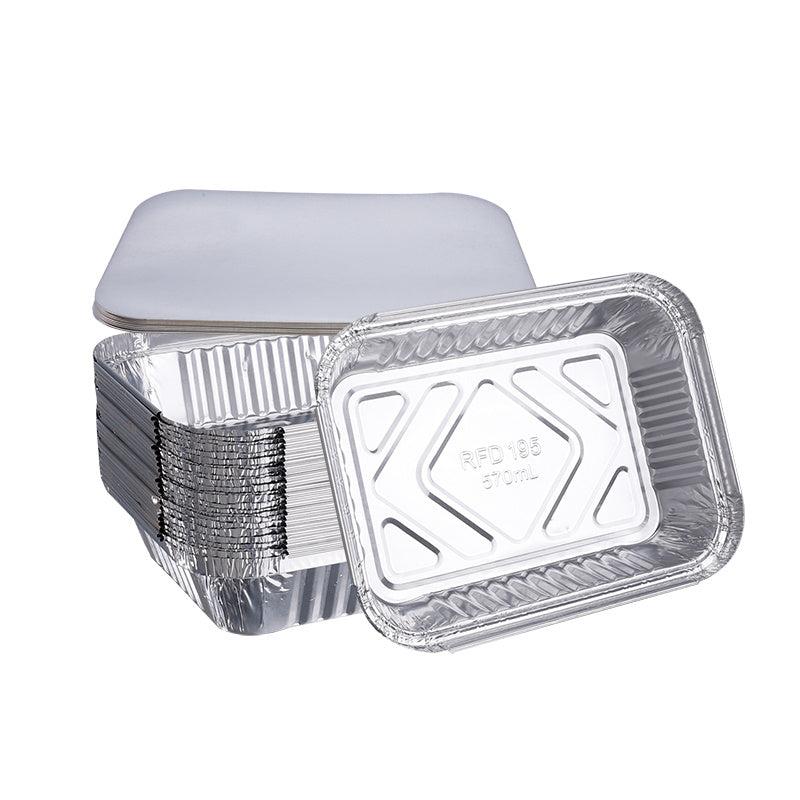 50pcs Pack Aluminum Take Out Container 19x14x4cm