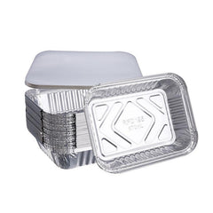 50pcs Pack Aluminum Take Out Container 19x14x4cm