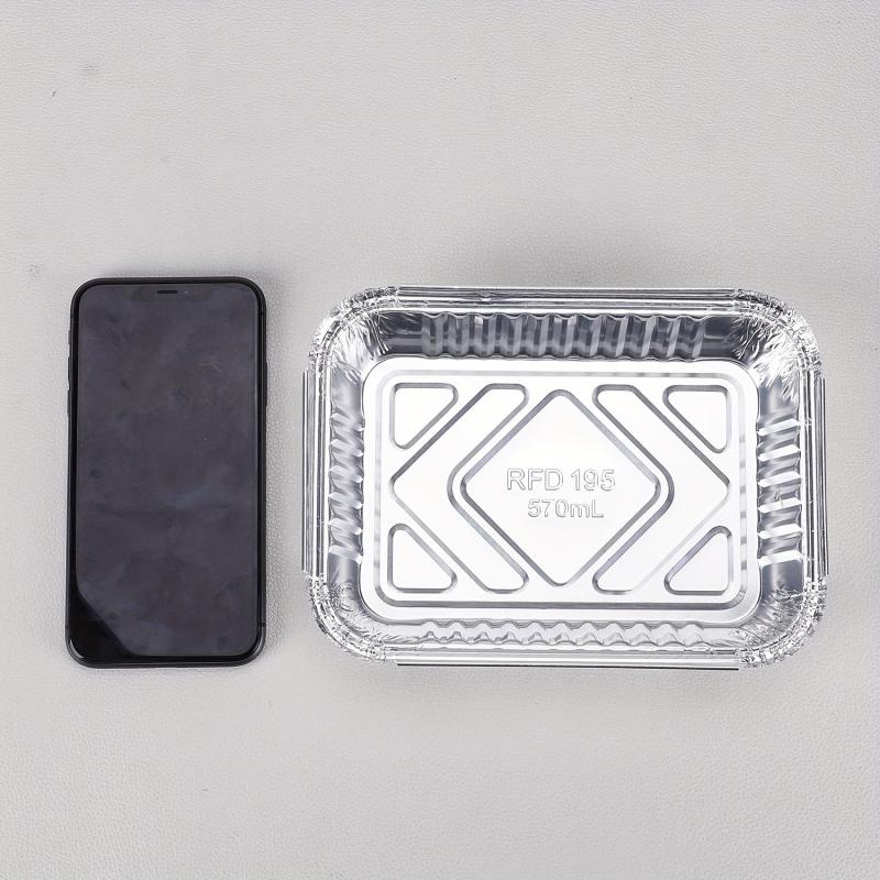 50pcs Pack Aluminum Take Out Container 19x14x4cm