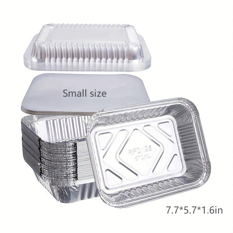 50pcs Pack Aluminum Take Out Container 19x14x4cm